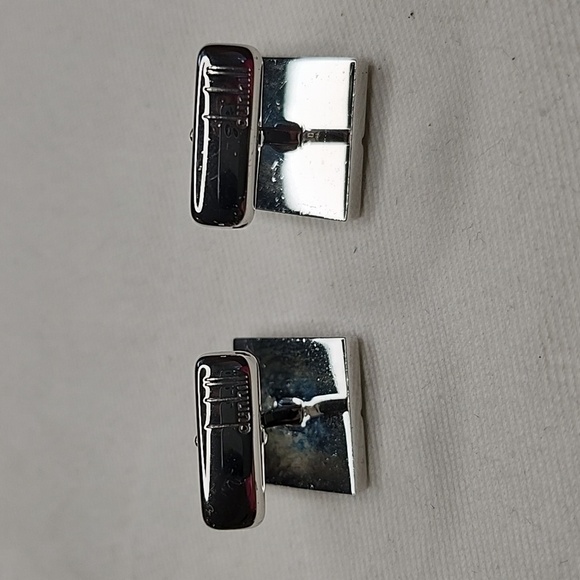 Dunhill 925 silver  cufflinks set with square onyx - Picture 7 of 7